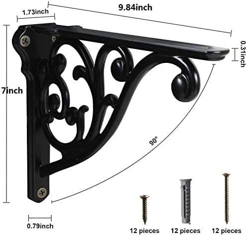 Khtumeware Ornate Decorative Shelf Brackets, 10 inch Big wall Mounted Shelving - Image 2