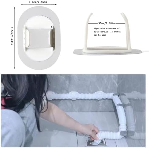 6 Pack Washing Machine Drain Hose Holder Guide Wall Mount Self-adhesive Fixing - Image 2