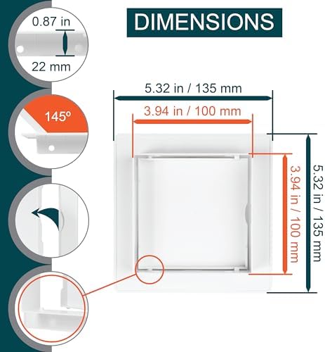 4" x 4" White Plastic Access Panel. Service Shaft Door Panel. Plumbing - Image 2