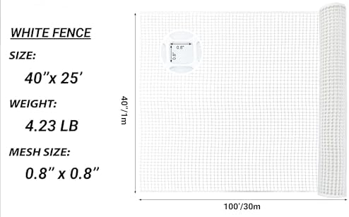 PotatoLife White Plastic Garden Fence, Hardware Mesh - Image 3