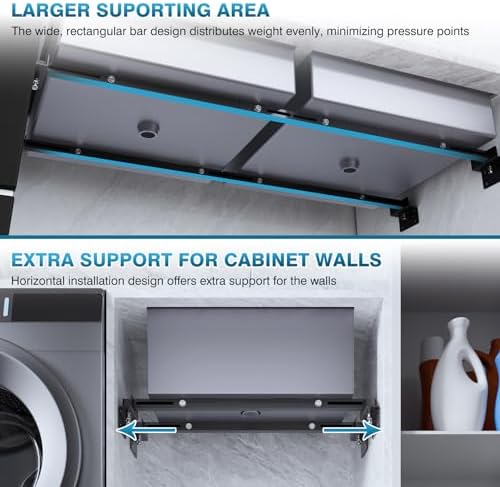 IRONWALLS 2PCS Undermount Sink Support Brackets Adjustable 24"-59" Black - Image 5