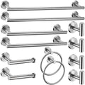 12 Pieces Brushed Nickel Bathroom Hardware Accessories Set Hand Towel Ring by Meetuniquestylesandneeds