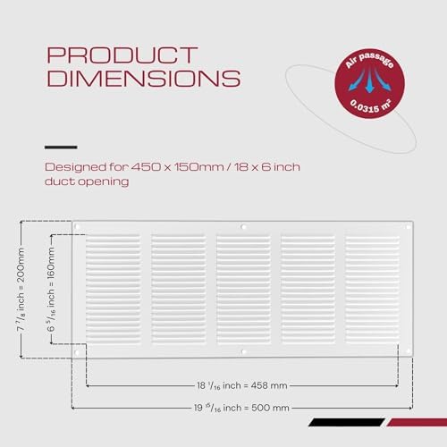 18x6 Vent Cover with Built-in Screen - Image 6