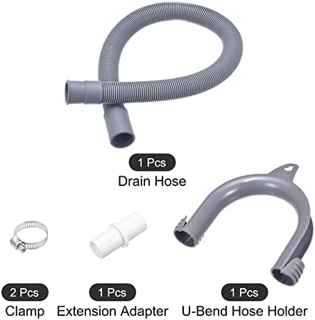MECCANIXITY Washing Machine Drain Hose Extension Kits 1.97ft Gray - Image 3