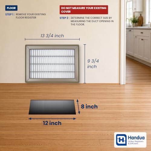 Fits 8x12 and 12x8 Duct Opening | Return Air Floor Grille by Handua | Walkable - Image 2