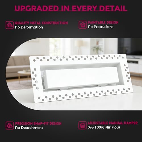 Wall Vent Cover, 4x12 Inch Ceiling Vent Covers HAVC Vent Cover Air Register - Image 3