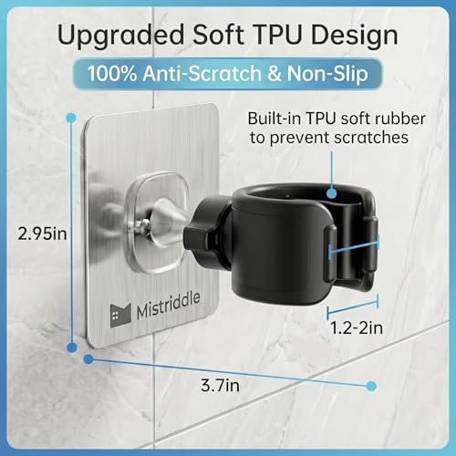 Mistriddle Shower Head Holder, Adjustable 360° Swivel, Anti-Scratch TPU - Image 2