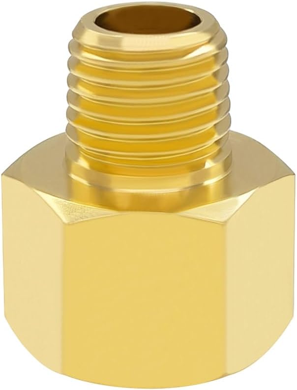 Hooshing 6PCS Brass Pipe Fitting 1/4" NPT Male to 3/8" NPT Female Reducer - Image 3