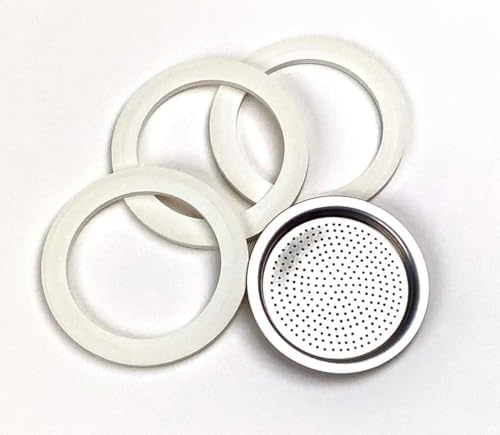 Tredoni 3 Rubber Seals/Rings+Filter -Replacement- Sizes 1, 14 Cup Espresso - Image 3