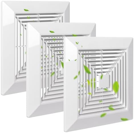 White 3 Piece Bathroom Exhaust Fan Cover by Unknown