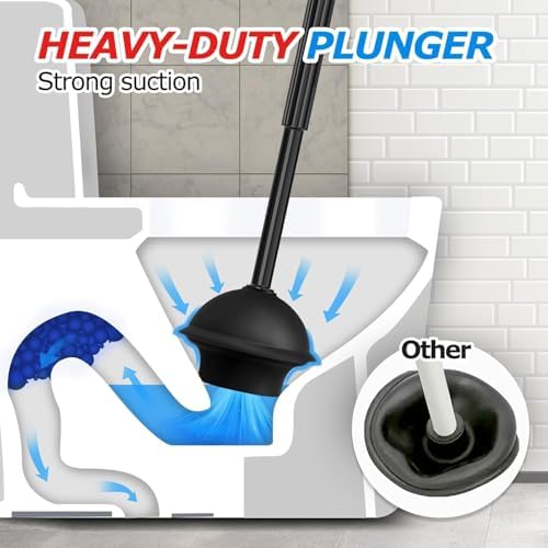 FORASTO Toilet Plunger Set, Cleaning Brush, Cleaning Supplies - Image 3