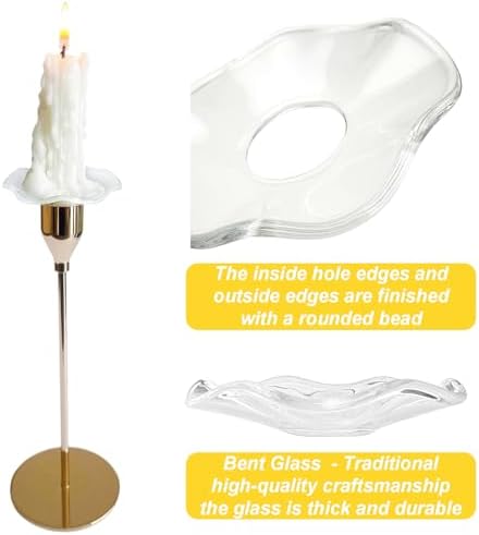 4 Pieces Bent Glass Candle Bobeches - Image 4