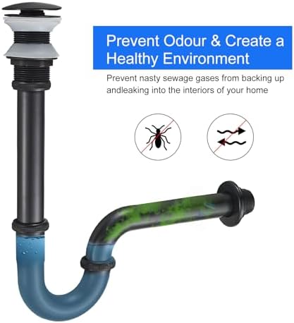U-Shape P-Trap Kit, 1-1/4" Stainless Steel Sink Drain no Overflow - Image 5