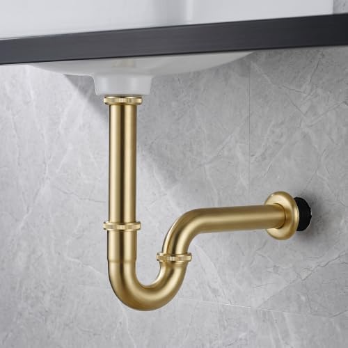 Brass P Trap 1 1/4 Bathroom Sink Drain Kit, Adjustable Height U-Shape Trap - Image 2