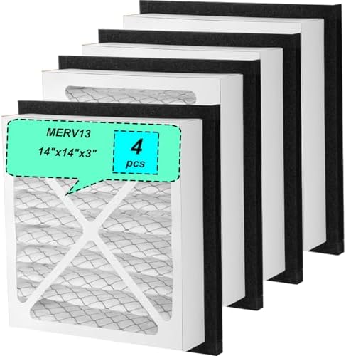 4Pack Upgraded 14''x14''x3'' MERV 13 Air Filter Pleated Whole House by MDDJJRY