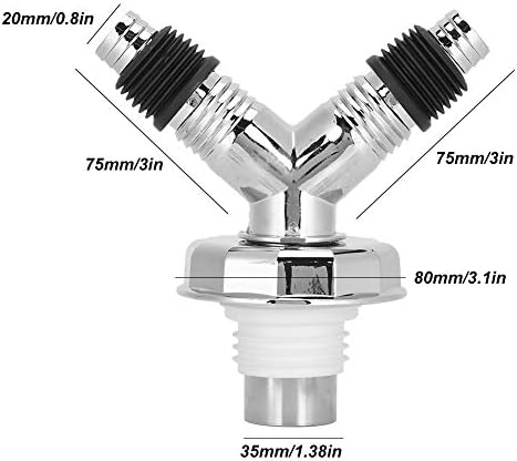 Y Pipe Connector Floor Drain Adapter PVC 2.8x1.6x0.8in Washing Machine Drain - Image 2