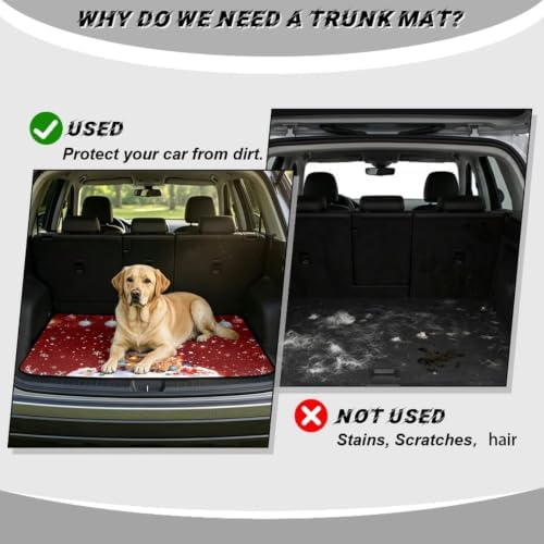 Red Christmas Cow Universal Cargo Liner Gardening Trunk Mat Waterproof Cargo - Image 4