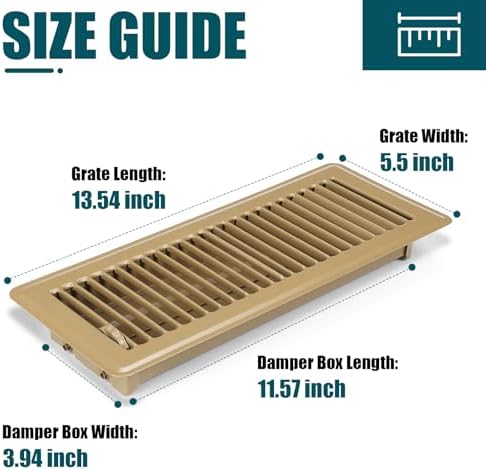 VOISEN Floor Register 4x12, 6 Pack Brown Floor Vent Covers - Image 3
