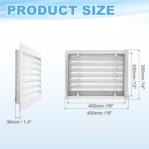 PATIKIL 14 x 18 Inch Gable Vent, 16 x 12 Inch Duct Opening Size - Image 2