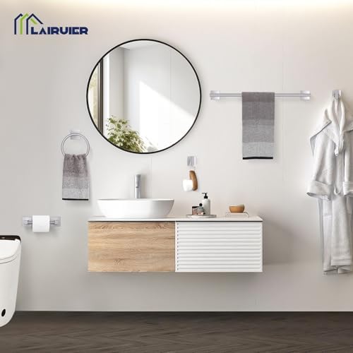 Lairuier Brushed Nickel Bathroom Accessories, Towel Bar Set Wall Mounted - Image 6