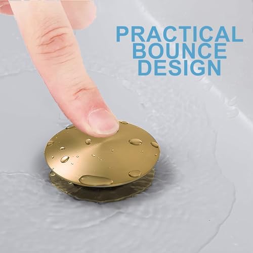 Rockgoya Bathroom Sink Drain, 2 Pack Gold Drain Stopper Bathroom Sink Without - Image 6
