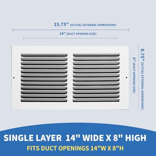 14x8 Vent Cover, Air Return Vent Cover, Cold Air Return Vent Cover 14 x 8 Wall - Image 2