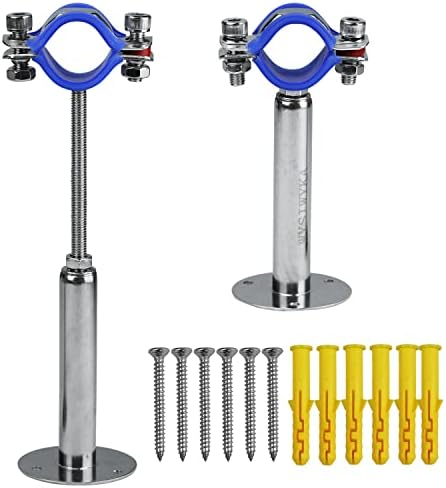 2PCS 304 Stainless Steel Wall Mount Ceiling Mount Pipe Supports, Adjustable by WYSIYWYKA