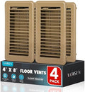 VOISEN Floor Register 4x8, 4 Pack Brown Floor Vent Covers by VOISEN