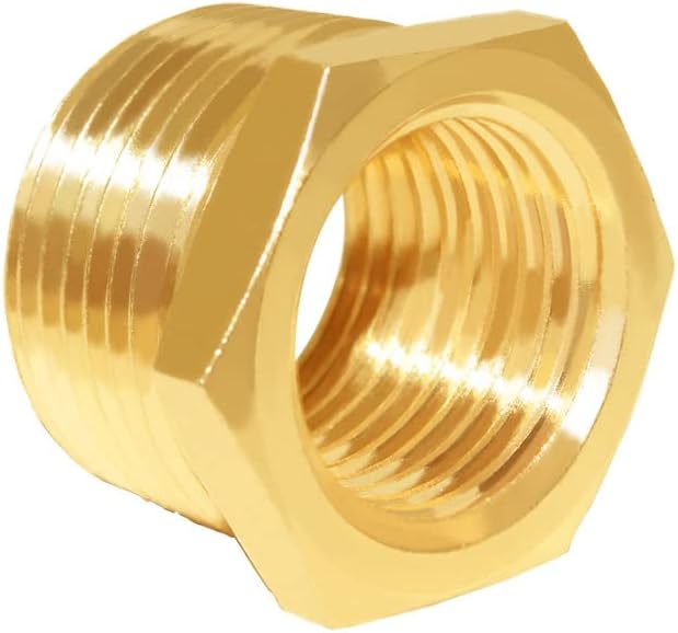 Hooshing 2PCS Brass Reducer Hex Bushing 1" NPT Male x 3/4" NPT Female | Heavy - Image 4