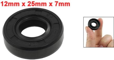 uxcell Metric Rotary Shaft Oil Seal 12x25x7mm TC Double Lips Rubber - Image 2