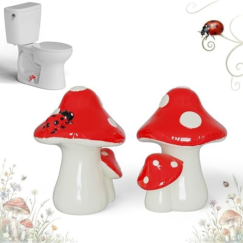 boeemi Ceramic Mushroom Toilet Bolt Covers, Tool-Free Install 2 Pack by boeemi