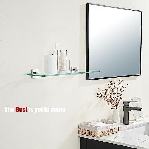 JQK Bathroom Glass Shelf, Floating Tempered Glass Shower Storage 20 by 5 inches - Image 4
