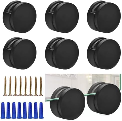 Black Frameless Mirror Mounting Hardware Kit Zinc Alloy Mirror Holders Mirror by Unknown