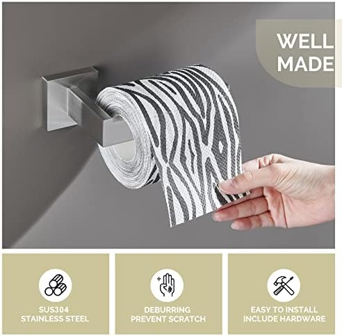 Angle Simple Toilet Paper Holder Brushed Nickel, Toilet Tissue Roll Hanger - Image 4