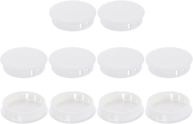 uxcell 10Pcs Plastic Hole Plugs, 45mm Flush Type Panel Plugs, Round Snap by uxcell