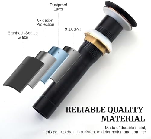 Ultimate Unicorn Pop up Sink Drain, Without Overflow, Oil Rubbed Bronze - Image 3