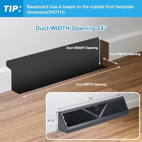 Yaocom 10 Pack Baseboard Register Vent 24 Inch Air Vent Covers - Image 2