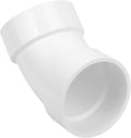 4" PVC DWV Sanitary 45-Degree Elbow Pipe Fitting Connector White SCH40 4" PVC by Lswteiz