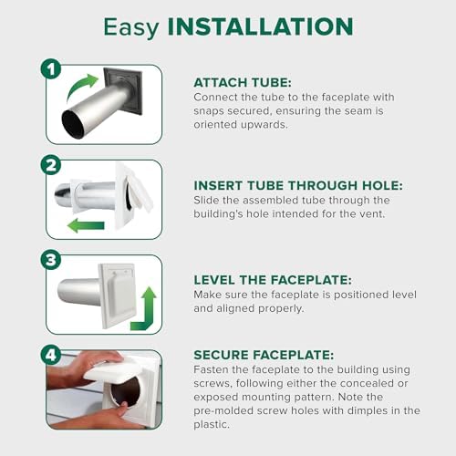 NO-PEST VENT Dual Door Dryer Vent Cover 4 Inch Outdoor, Made in USA, Highest - Image 6