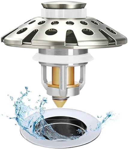 AzWzz Bathroom Sink Drain Strainer, 3 in 1 Pop Up Bathroom Sink Stopper by AzWzzTubDrainStopper