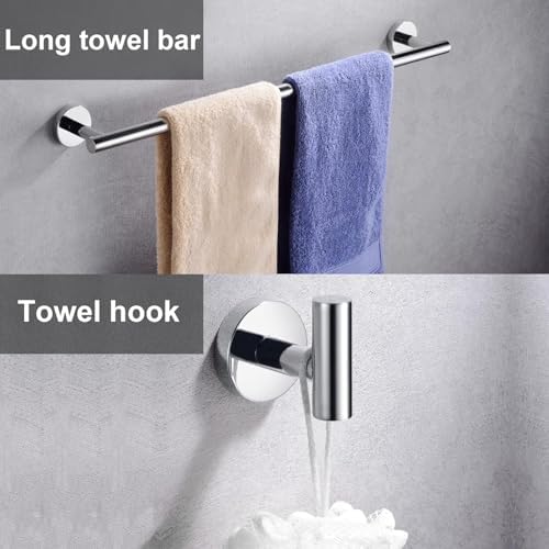 5 Pieces Polished Chrome Bathroom Hardware Accessories Set, SUS304 Stainless - Image 4