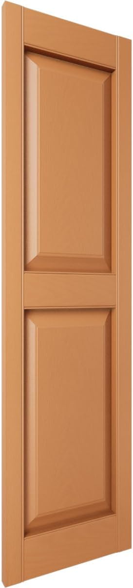 14 3/4"W x 31"H Lifetime Vinyl, Standard Two Equal Panels, Raised Panel Shutters - Image 3