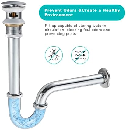 Bathroom Sink Bottle P Trap, U-Shape 1-1/4 inch Slip Inlet Drain Complete Kit - Image 6
