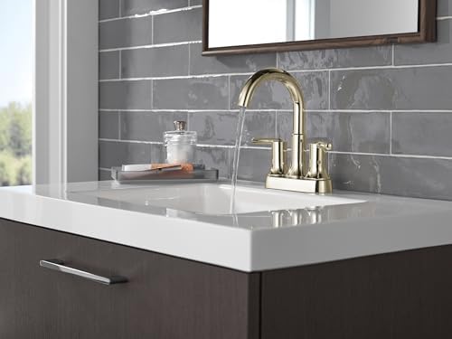 Delta Trinsic High Arc Centerset Bathroom Faucet, Polished Nickel 3-Hole - Image 2