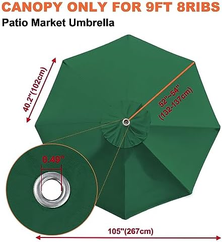 EliteShade USA 9FT Patio Umbrella Replacement Covers 8 Ribs Market Umbrella - Image 3