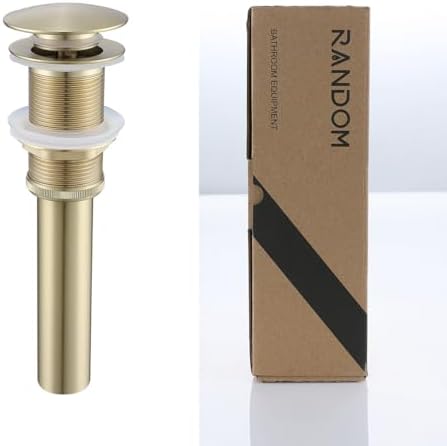 RANDOM Brushed Gold Sink Drain Stopper Without Overflow Bathroom Pop Up Drain by RANDOM
