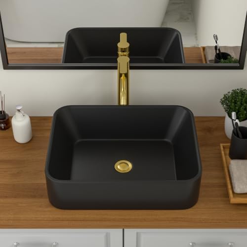 Logmey 19x15 Inch Black Vessel Sink - Image 3