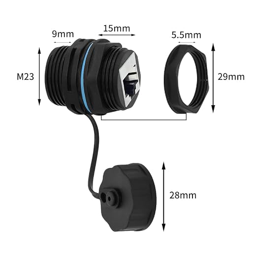 RJ45 Panel Mount Waterproof Connector IP68 Cable Connector, Female to Female - Image 5