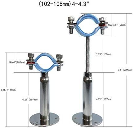 AKIHISA 2 Pcs 304 Stainless Steel Pipe Supports, Wall Mount Ceiling Mount Pipe - Image 2