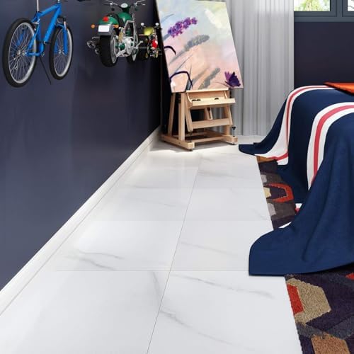 Livelynine Peel and Stick Floor Tile White 12X12 Inch 32 Pack Self Adhesive - Image 4